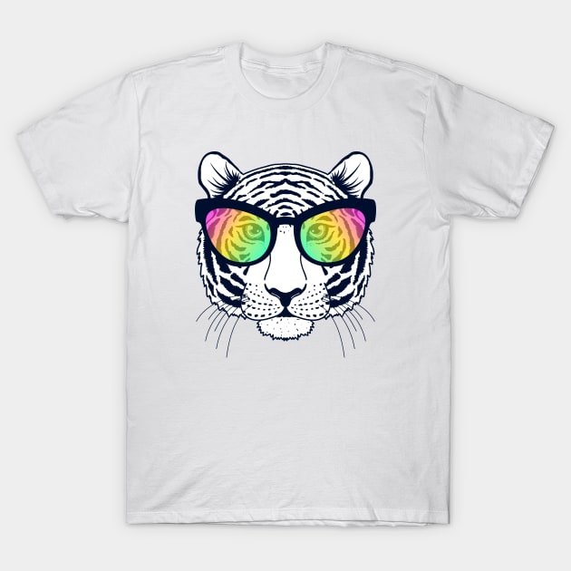 Tiger with sunglasses T-Shirt by WarmJuly